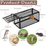 Humane Rat Trap Chipmunk Rodent Trap Mouse Trap Squirrel Trap Small Live Animal Trap Mouse Voles Hamsters Live Cage Rat Mouse Cage Trap for Mice Easy to Catch and Release (Black,4 Pcs)