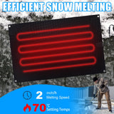Baquler 30 x 47 Inches Heated Snow Melting Mats for Entrances Roof Heated Outdoor Mats for Winter Black Heated Snow Melt Mats Non Slip Rubber Heating Entrance Mats with Plug Power Cord for Outdoor Use