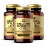 Solgar Chromium Picolinate 500 mcg - 60 Vegetable Capsules, Pack of 3 - Supports Sugar, Fat & Protein Metabolism - Non-GMO, Gluten Free, Kosher - 90 Total Servings
