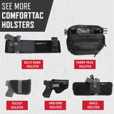 Belly Band Holster for Men and Women - Gun Holster by ComfortTac, Fits Smith and Wesson, Shield, Glock 19, 17, 42, 43, P238, Ruger LCP, and Similar Guns for Most Pistols and Revolvers