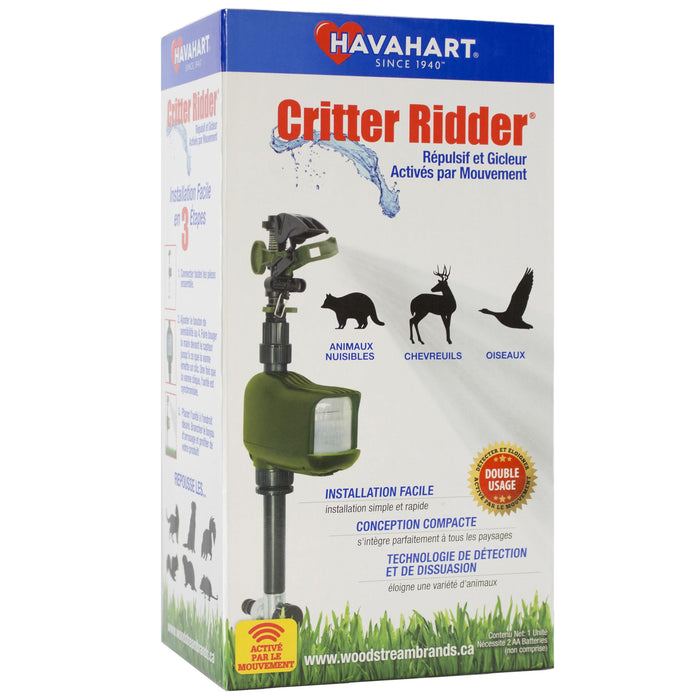 Havahart 5277 Critter Ridder Motion Activated Animal Repellent and Sprinkler - Repel Cats, Dogs, Chipmunks, Groundhogs, Squirrels, Skunks, Deer, and More