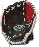 Rawlings | PLAYERS Series T-Ball & Youth Baseball Glove | Left Hand Throw | 10" | Dark Shadow/Red/White