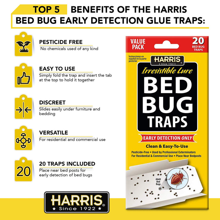 HARRIS Bed Bug Traps - Parent (20-Pack)