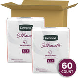 Depend Silhouette Adult Incontinence and Postpartum Underwear for Women, Small, Maximum Absorbency, Pink, 60 Count (2 Packs of 30), Packaging May Vary