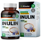 Inulin Powder Capsules - Organic Fiber Supplement - 1200mg Chicory Root Fiber Pills for Digestive Support - Pure Soluble Fiber Supplements - 100 Vegan Tablets