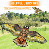 Flerigh Bird Hawk Flying Kite with Pole Crop Protector Bird Scare Flying Kite with 4m Pole - Owl Kite