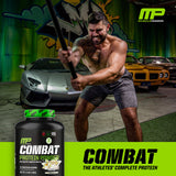 MusclePharm Combat Protein Powder, Vanilla - 4 lb - Gluten Free - 52 Servings