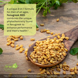 Irwin Naturals Fenugreek RED - 60 Liquid Soft-Gels - With Asian Ginseng, Ginkgo Extract & Nitric Oxide Booster - 15 Servings