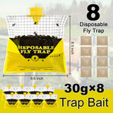 Fly Traps Outdoor Hanging, 8 Natural Pre-Baited Fly Hunter Stable Horse Ranch Fly Trap, Mosquito Fly Bags Outdoor Disposable Catchers Killer Repellent for Barn Farm Patio & Camping