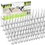 Bird Spikes - Pigeon Spikes - Bird Deterrent Spikes - Stainless Steel - Pigeon & Seagull Defense - Easy Setup - Keeps Birds Under Control - Covers 10 feet