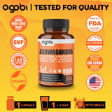 One Year Supply - Ashwagandha Supplement 8050mg - Combined Fenugreek, Maca, Turmeric, Rhodiola, Ginger & Black Pepper - Mood, Strength, Spirit & Energy Support - 360 Capsules