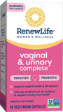 Renew Life Women's Wellness Vaginal and Urinary Probiotic and Cranberry Supplement, Probiotic Supplement for Urinary, Digestive Health, Dairy, Soy and gluten-free, 3.5 Billion CFU 60 Ct