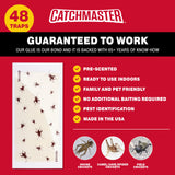 Catchmaster Cricket XL Giant Glue Boards 48Pk, Cricket Traps Indoor with Adhesive Attractant Design, Bug Catcher Traps for Inside Your Home, Insect Killer for House & Garage, Pet Safe Pest Control