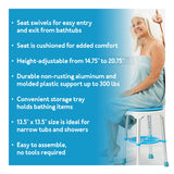 Carex Easy Swivel Bath Stool and Bathtub Stool - Shower Stool, Adjustable Rotating Bath Seat and Shower Chair for Elderly with Storage Tray, Shower Stools For Seniors