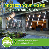 De-Bird Scare Tape, Reflective Bird Deterrents for Outside to Keep Birds Away, Easy-Install Bird Tape to Stop Damage, Roosting and Mess (125ft Roll)