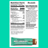 Barebells Soft Protein Bars Minty Chocolate - 12 Count, 1.9oz Bars - Protein Snacks with 16g of High Protein - Chocolate Protein Bar with 2g of Total Sugars - Soft Protein Snack & Breakfast Bars