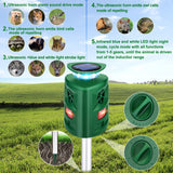 Ultrasonic Animal Repeller,360°Solar Pest Repellent,Cat Repellent Outdoor,Squirrels Repellent with Motion Sensor & Flashing Light, Repel,Rabbit,Raccoon,Dog,Bird