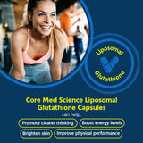 Core Med Science Liposomal Glutathione Supplement (500mg, 60 Capsules) - Pure Reduced Setria with Phospholipid Complex - Antioxidant Supplement for Energy, Brain Health, Skin & Liver Health