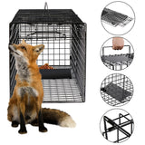 Toriexon Large Live Catch Animal Traps Black 42 X15 X17 Inch, Easy to Set and Release Live Animal Trap, Collapsible Large Animal Catcher Cage for Large Dogs, Foxes