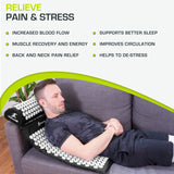 ProsourceFit Acupressure Mat and Pillow Set for Back/Neck Pain Relief and Muscle Relaxation, Black Large