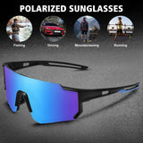 STORYCOAST Polarized Sports Sunglasses for Men Women,Bike Glasses Cycling Mountain Bike Sunglasses UV402 Protection Black-Blue