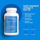 Triglyceride Omega 3 Fish Oil for Dry Eyes, Joint, Heart and Brain Health | Dry Eye Supplement | Triglyceride Omega 3 Supplement with High EPA & DHA | Lemon Flavor Omega 3 Fatty Acid Supplements | 60