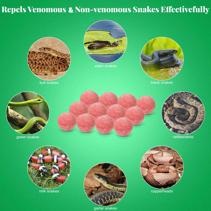 24Pcs Snake Away Repellent for Outdoors Indoor, Snake Repellent Balls for Snakes Rats and Other Pests, for Yard Lawn Garden Camping Fishing, Natural Plant Formula Pest Insect Control, Pet Safe