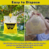 Big Bag Disposable Fly Traps Outdoor Hanging, Ranch Stable Horse Fly Hunter Trap Control Indoor for Home for Barn, Mosquito Bug Flying Insect Trap Catchers Killer Repellent 6 Natural Pre-Baited