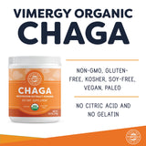 Vimergy USDA Organic Wild Chaga Mushroom Extract Powder, 166 Servings – Ideal in Chaga Tea, Coffee, Smoothies – Cardiovascular Support - Kosher, Vegan, No Gluten, Paleo - Pure Chaga, No Fillers (250g)