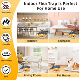 2Pcs Flea Traps for Inside Your Home New Upgrade Flea Trap Indoor with 8 Sticky Disc&6 LED Bulbs&2 Adjustable Electric Wires Pet&Kid Safe,Non Toxic&Odorless Flea Catcher Sticky Bed Bug Trap for Home