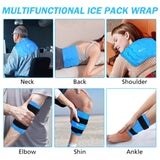 RelaxCoo XXL Knee Ice Pack Wrap Around Entire Knee After Surgery, Reusable Gel Ice Pack for Knee Injuries, Large Ice Pack for Pain Relief, Swelling, Knee Surgery, Sports Injuries, 2 Pack Blue