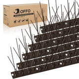OFFO Brown Bird Spikes Pre-Assembled for Pigeons Birds, Durable Bird Spikes with Stainless Steel for Fence Roof Mailbox Window 10 Feet