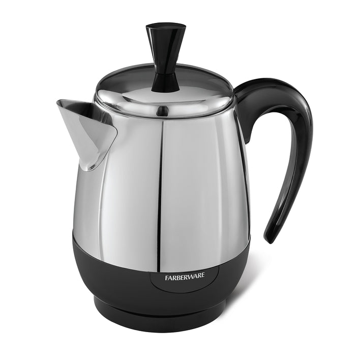 Farberware 2-4-Cup Electric Percolator coffee maker, Stainless Steel, Automatic Warm Function, FCP240