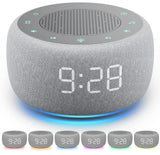 Buffbee Sound Machine & Alarm Clock 2-in-1, 18 Soothing Sound, 7 Night Light, Sleep Timer, Precise 30-Level Volume Control White Noise Machine