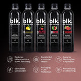 blk. Natural Mineral Alkaline Water, Watermelon, 500 mL Pack of 12, 8 pH Water, Bioavailable Fulvic & Humic Acid Extract, Trace Minerals, Electrolytes to Hydrate, Repair & Restore Cells