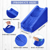 Buryeah Arm Pillow Arm Elevation Pillow with 2 Ice Pockets, Soft Ergonomic Support Pillow for Elbow Arm Rest Wedge Pillow Broken Arm Gifts with High Density Foam for Recovery Sleeping Care (Blue)