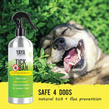 TICK BAN Yaya Organics All Natural Extra Strength Tick Repellent DEET Free - 16 Ounce Spray Bottle