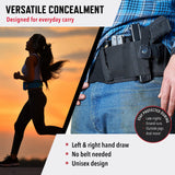 Belly Band Holster for Men and Women - Gun Holster by ComfortTac, Fits Smith and Wesson, Shield, Glock 19, 17, 42, 43, P238, Ruger LCP, and Similar Guns for Most Pistols and Revolvers