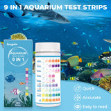 9 in 1 Aquarium Water Test Kit - Easy & Accurate Aquarium Test Strips, 125 Strips Fish Tank Water Testing Kit Monitor pH, Nitrite, Nitrate and More - Ideal for Freshwater and Saltwater Aquariums