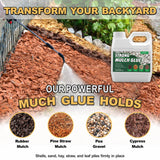 1 Quart Strong Mulch Glue, Clear Mulch Gravel Glue, Quick Dry Gravel Binder Glue, Mulch Lock and Pea Gravel Stabilizer, Non-Toxic Mulch Glue, Mulch Rock Glue for Landscaping Pea Gravel & Bark