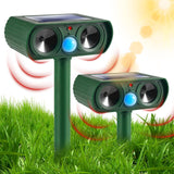 Jahy2Tech 2 Pack Ultrasonic Animal Repellent Outdoor Solar Animal Repeller Waterproof with PIR Sensor & LED Red Lights Animal Deterrent to Keep Deer Bird Cat Dog Raccoon Mouse Fox Out of Garden Yard