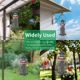 wtreew Solar Lighthouse Bird Feeder with Rotating Beacon - 14" Hanging Mesh Wild Bird Feeders for Eaves, Balcony, Trees, Hooks, Best Bird Feeder Gifts for Bird Lovers,Women,Kids,Elderly(Retro Black)