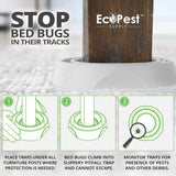 Bed Bug Interceptors – 4 Pack | Bed Bug Blocker (Pro) Interceptor Traps (White) | Insect Trap, Monitor, and Detector for Bed Legs