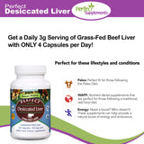 Perfect Supplements – Perfect Desiccated Liver – 120 Capsules – Undefatted Beef Liver – Natural Source of Protein, Iron, Vitamins A & B – 3 Pack