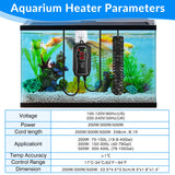 SZELAM Aquarium Heater 200W 300W 500W, Energy Saving Fish Tank Heater, Explosion-Proof and Anti-overheating, Fast Heating Submersible Fish Heater for Freshwater and Saltwater Betta Tank Heater