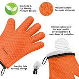 KITCHEN PERFECTION XL Silicone Smoker Oven Gloves-Extreme Heat Resistant BBQ Gloves-Handle Hot Food Right on Your Grill Fryer&Pit|Waterproof Grilling Cooking Baking Mitts|Superior Value Set+3 Bonuses