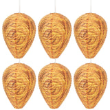 DECYOOL 6 Pack Orange Wasp Nest Decoy Hanging Wasp Deterrent for Wasps Hornets Yellow Jackets