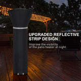 Patio Heater Covers with Reflective Strip,Outdoor Heater Cover Waterproof,Dustproof,Wind-Resistant,Sunlight-Resistant,Snow-Resistant,Black,89.5''x 33.5" Dome x 19.5" Base