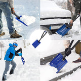 ORIENTOOLS Folding Snow Shovel with D-Grip Handle and Durable Aluminum Edge Blade, Emergency Snow Shovel for Car, Truck, Recreational Vehicle, etc.(Blade 9")