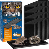 LULUCATCH Sticky Mouse Trap, 48 Pack Large Glue Traps, Pre-Baited Heavy Duty Non-Toxic Bulk Glue Boards Mouse Traps Indoor for Mice, Snakes, Rat, Insects, Cockroaches & Spiders, Pet Safe Easy to Use